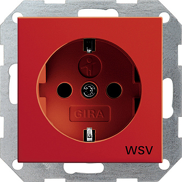 GIRA | 044902 Розетка с з/к 16A/250B глянц.красная GIRA